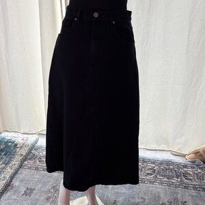 Classic Black Denim Skirt